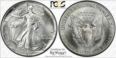 1987 $1 Silver Eagle MS66