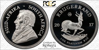 2017 10 Rand 50th Anniv. Krugerrand Platinum PR69DCAM