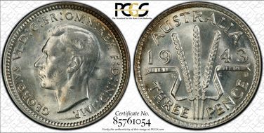 1943-D 3D KM-37  Ag MS65