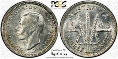 1943-D 3D KM-37  Ag MS65