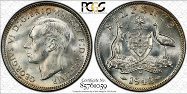 1943-D 6D KM-38  Ag MS64