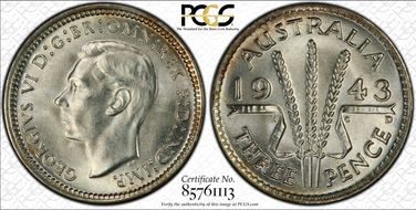 1943-D 3D KM-37  Ag MS65