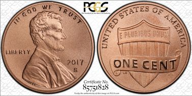 2017-S 1C Shield Enhanced Unc Set SP70RD