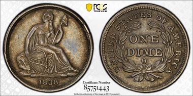 1838-O 10C F-101, RPM AU58
