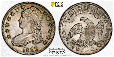 1832 50C Small Letters MS63