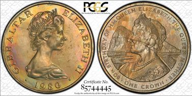 1980 Crown Queen's 80th Birthday MS64