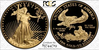 1986-W $50 Gold Eagle PR70DCAM