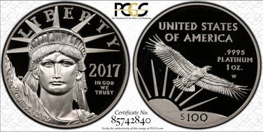 2017-W $100 Statue of Liberty First Strike 20th Anniversary PR69DCAM