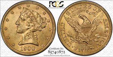 1900 $5 MS63