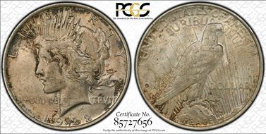 1922 $1 VAM 17, Doubled Wing AU58