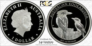 2017-P $1 Kookaburra Ag PR69DCAM