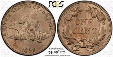 1857 1C Clash w/ 50C, FS-402 MS65+