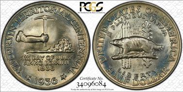 1936 50C Wisconsin MS68