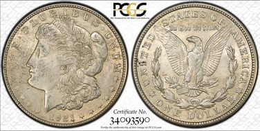 1921-S $1 AU58