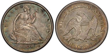 1856-O 50C WB-9 Large O, RPD FS-301 AU50