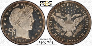 1893 50C PR63CAM