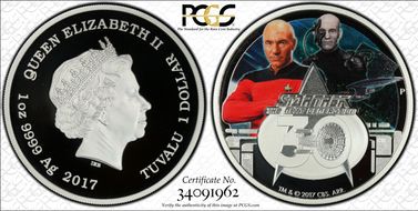 2017-P $1 Star Trek TNG 30th Anniversary PR70DCAM