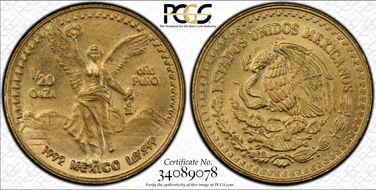 1992-Mo 1/20 oz Libertad Au MS67