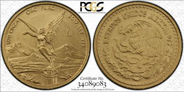 2017-Mo 1/20 oz Libertad Gold MS70