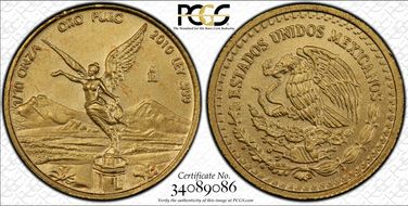 2010-Mo 1/10 oz Libertad Au MS68
