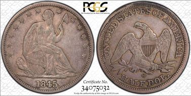 1845-O 50C WB-15 Large O RPD VF35