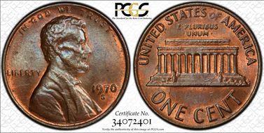 1970-S 1C Large Date MS63BN