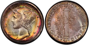 1916-S 10C Mercury MS67FB