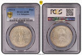 1911-S Peso AU58
