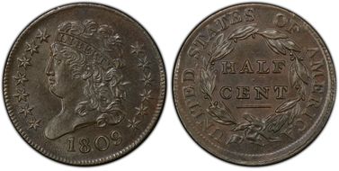 1809 1/2C C-3 MS63BN