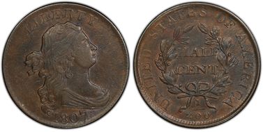 1807 1/2C C-1 AU58BN