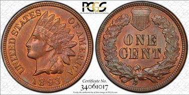 1893 1C MS63RB