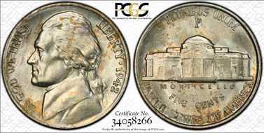 1942-P 5C Silver MS66
