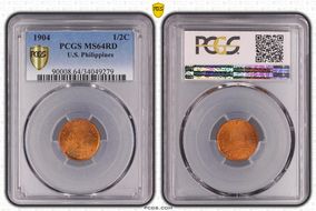 1904 1/2C MS64RD