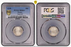 1918 50C Gad-420 F-190 MS64+