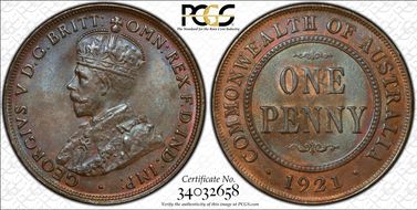 1921 1D Indian obverse MS64BN
