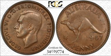 1947 Y. (p) 1D AU58BN