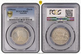 1956(m) Florin KM-60  Ag MS63