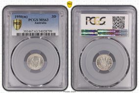 1950(m) 3D KM-44  Ag MS63