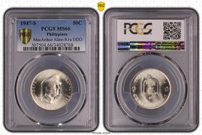 1947-S 50C Douglas MacArthur Allen-R1a  DDO MS66
