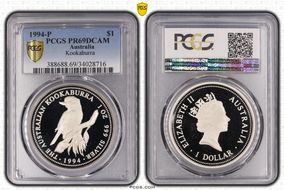 1994-P $1 Kookaburra Ag PR69DCAM