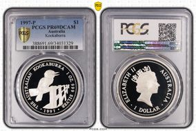 1997-P $1 Kookaburra Ag PR69DCAM