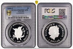 2000-P $1 Kookaburra Ag PR69DCAM