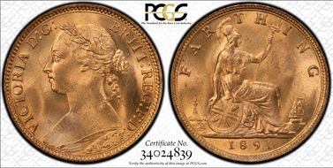 1891 1/4D S-3958 MS65RD