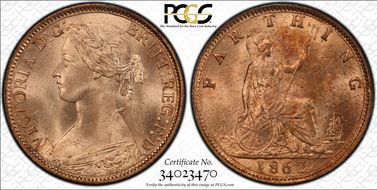 1862 1/4D S-3958 Small 8 MS66RD