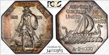 1925 AR Medal Norse American, Thin MS66