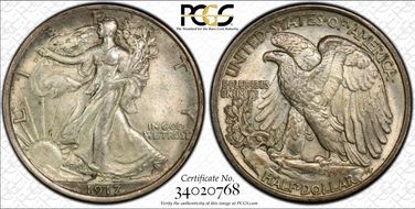 1917 50C AU58