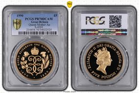1990 £5 S-L1 Queen Mother Au PR70DCAM