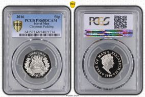 2016 50p Christmas Pudding PR68DCAM
