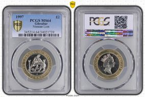 1997 £2 Nimean Lion MS64