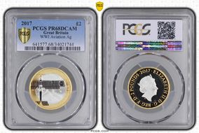2017 £2 S-K44 WWI Aviation Ag PR68DCAM